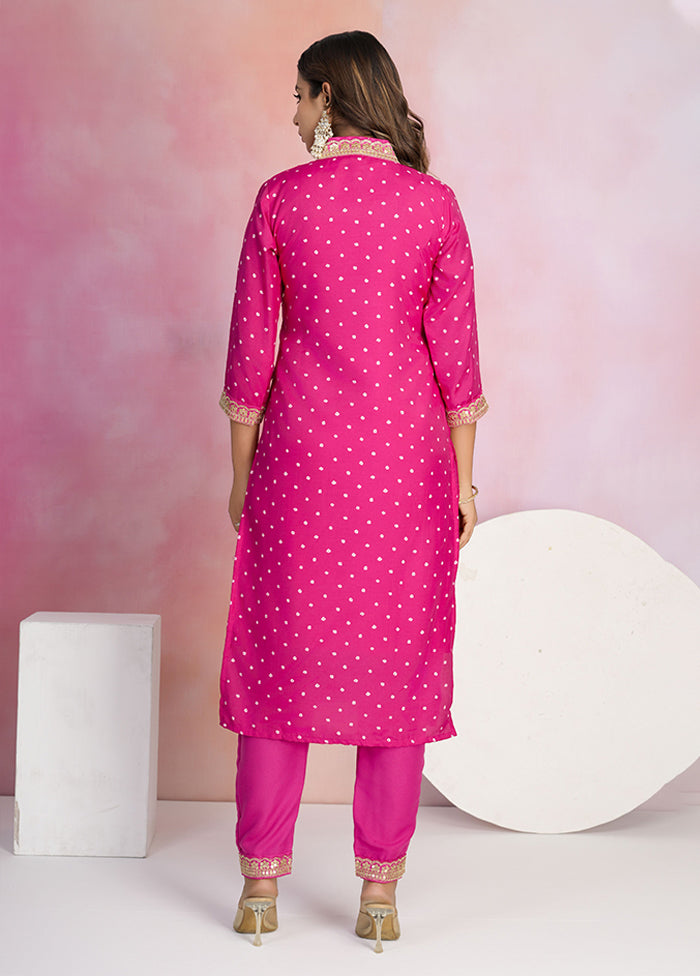 3 Pc Pink Silk Suit Set