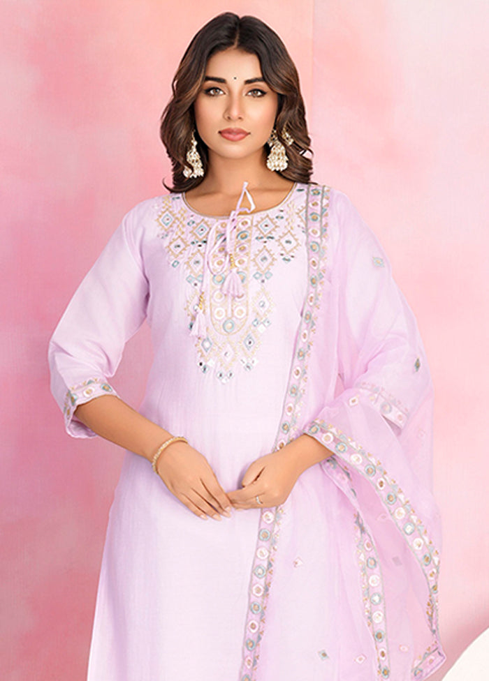 3 Pc Pink Silk Suit Set