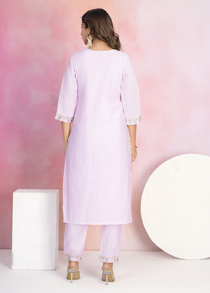 3 Pc Pink Silk Suit Set
