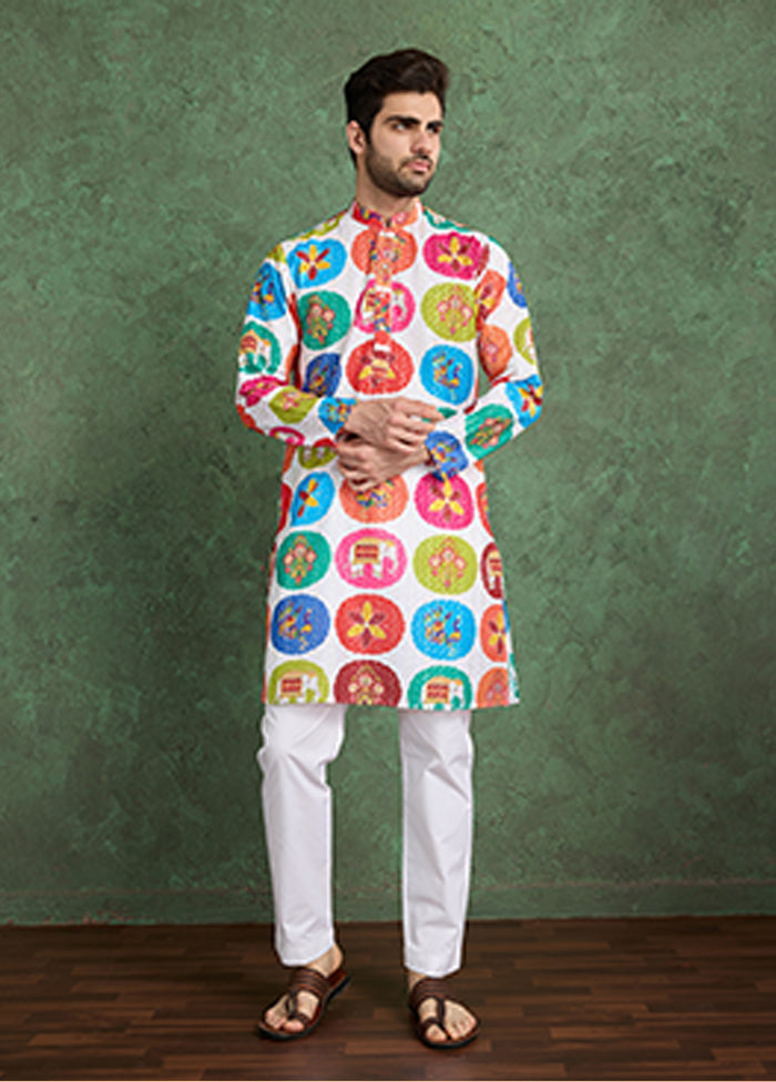 Multicolor Silk Kurta
