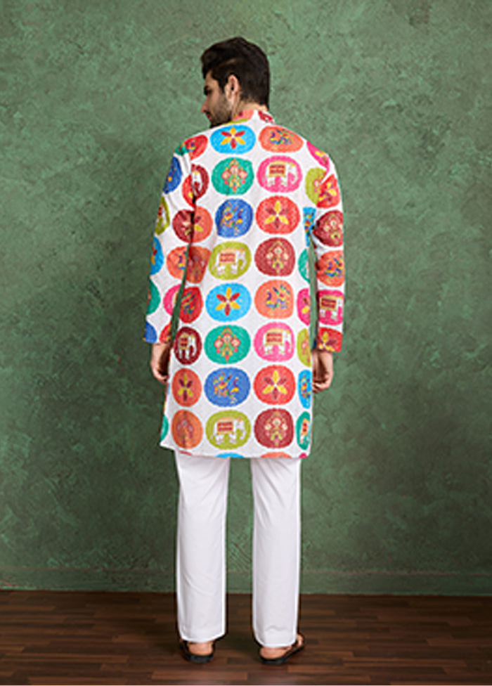Multicolor Silk Kurta