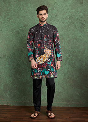 Black Silk Kurta