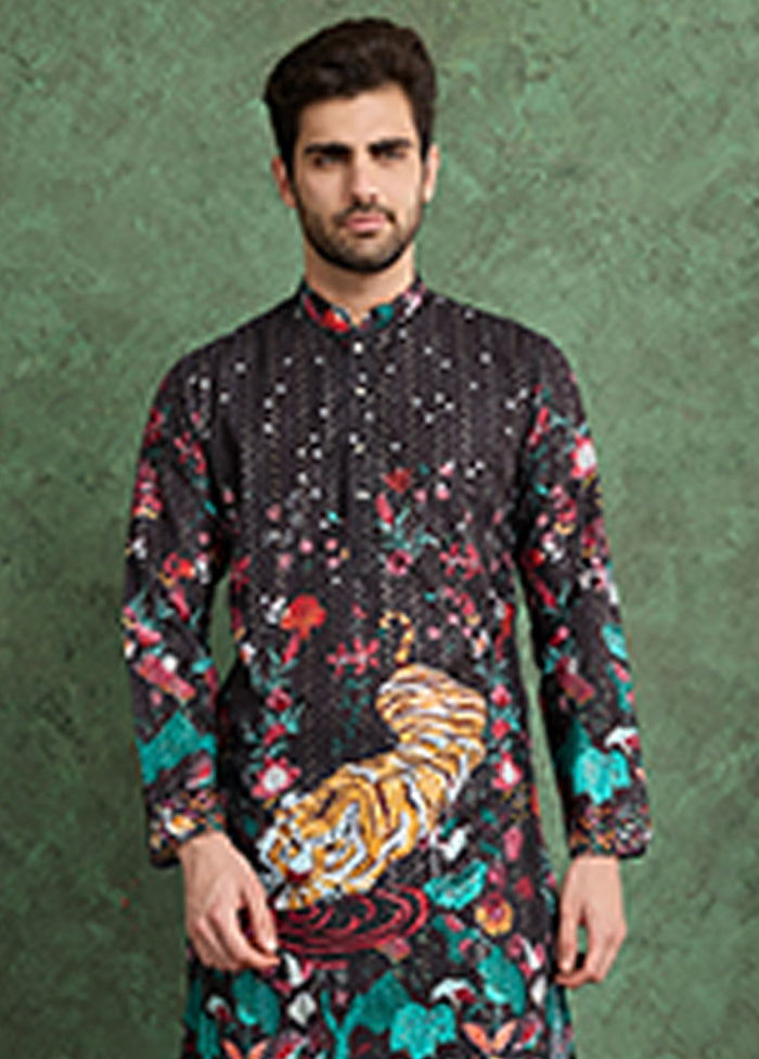 Black Silk Kurta