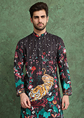 Black Silk Kurta
