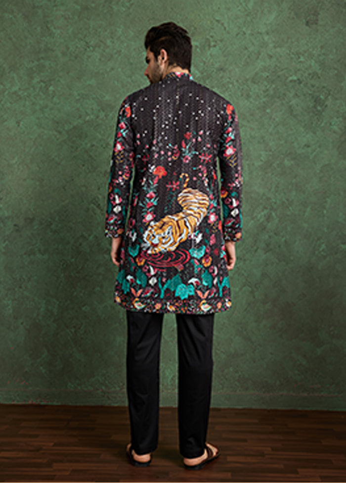 Black Silk Kurta