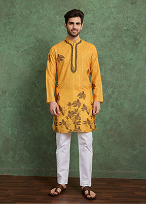 Yellow Silk Kurta