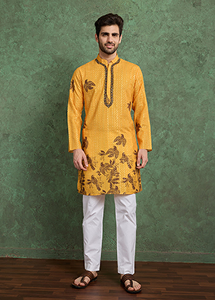 Yellow Silk Kurta