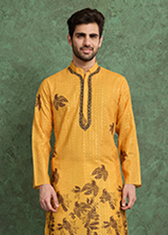 Yellow Silk Kurta