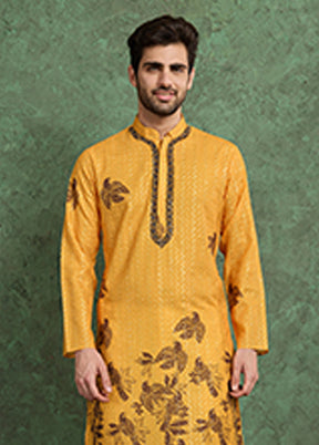 Yellow Silk Kurta