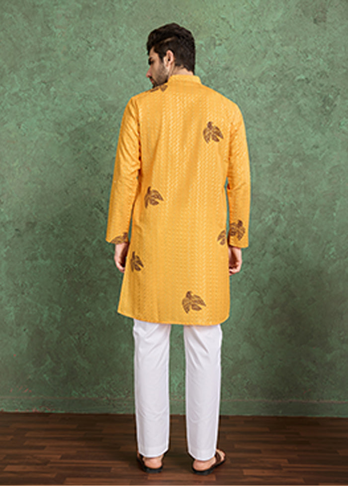 Yellow Silk Kurta