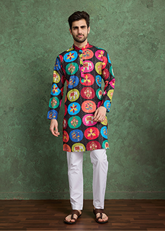Black Silk Kurta