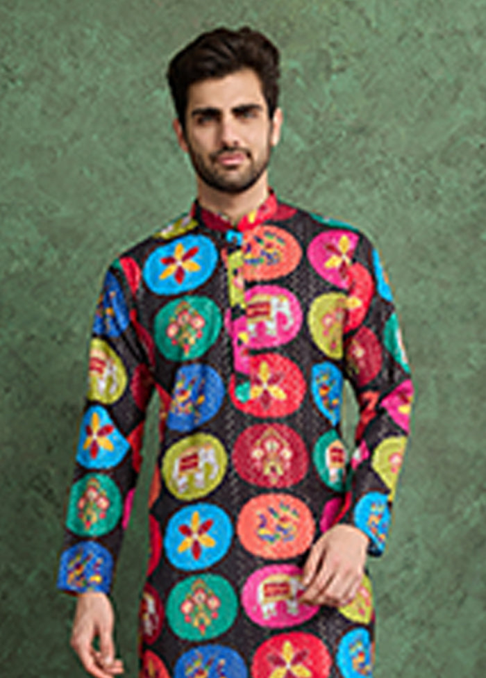 Black Silk Kurta