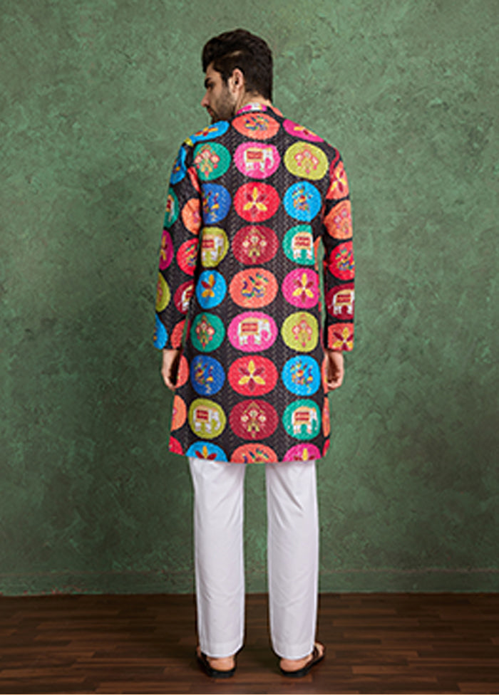 Black Silk Kurta