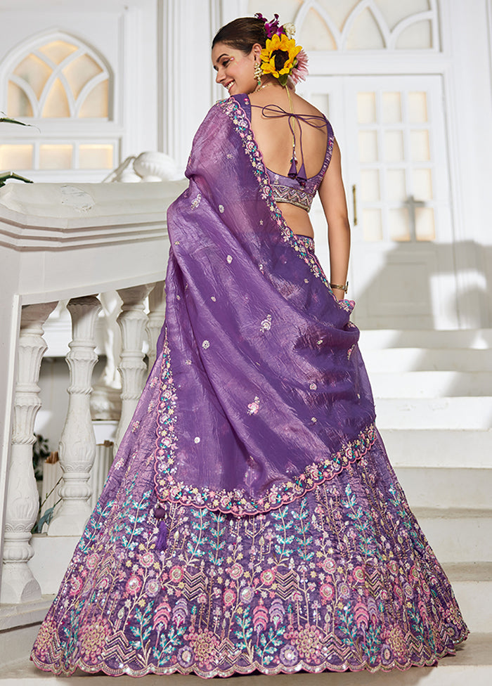 Lavender Blended Silk Lehenga Set