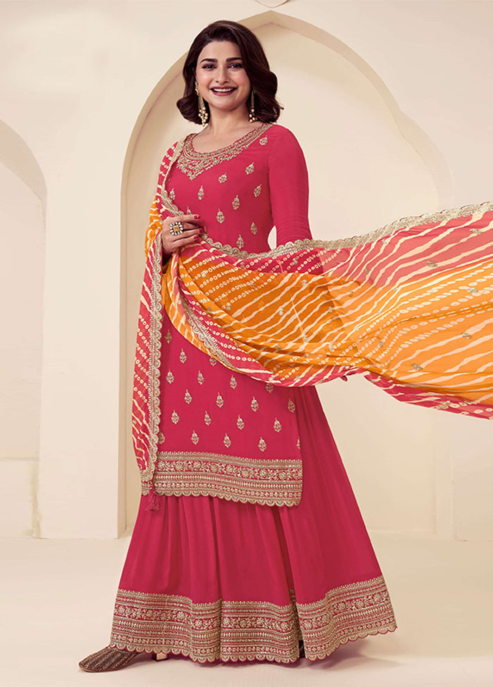 3 Pc Red Silk Suit Set