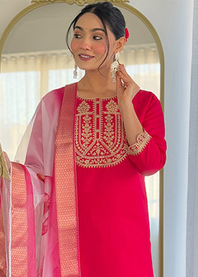 3 Pc Pink Silk Suit Set