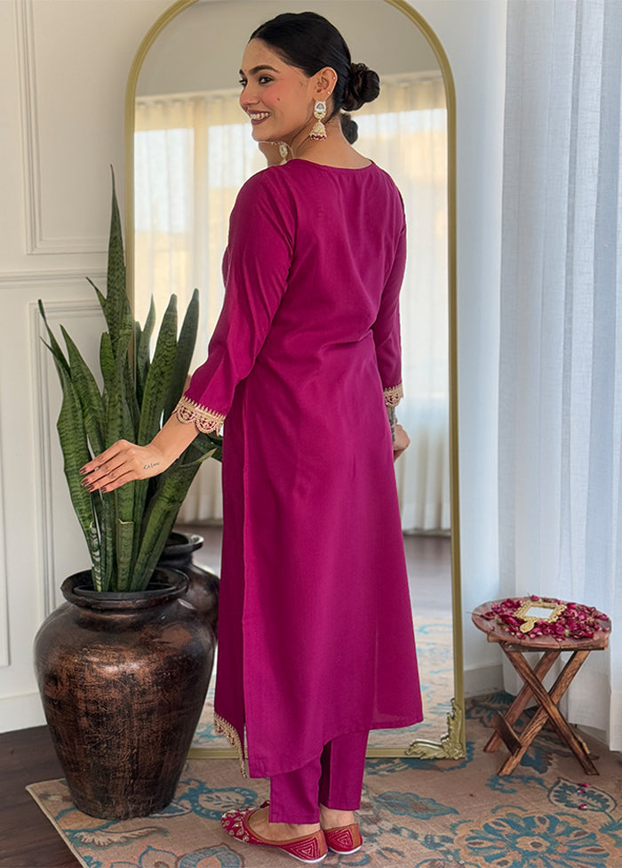 3 Pc Purple Silk Suit Set