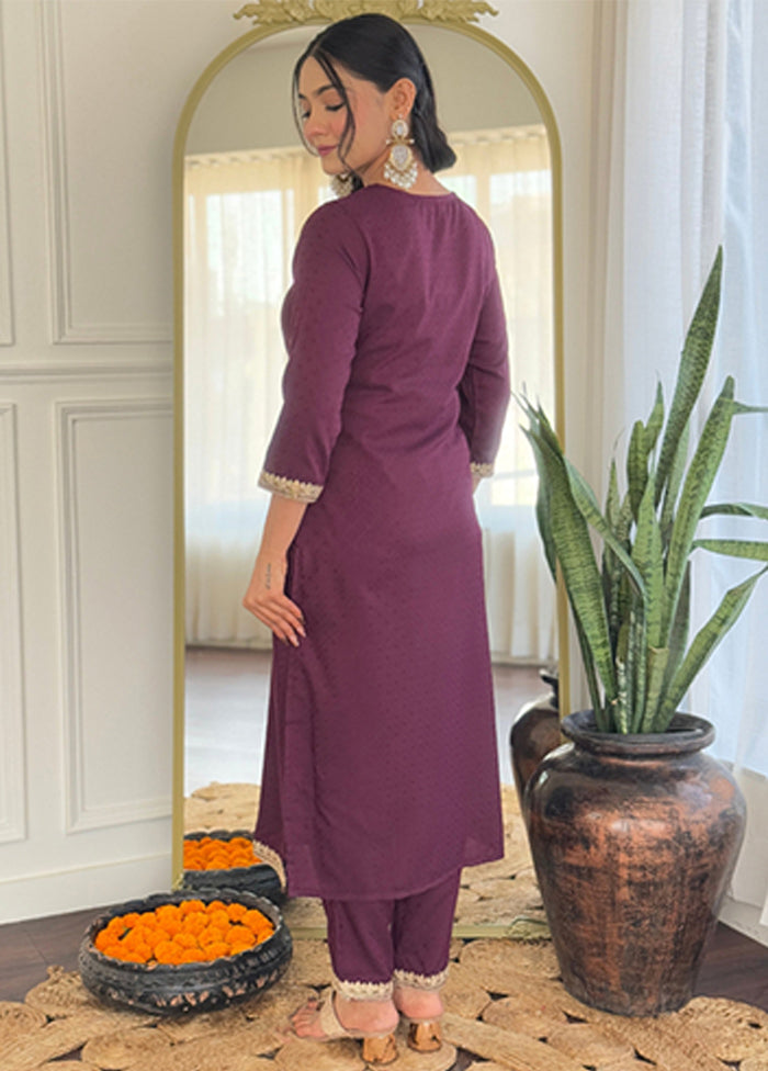 3 Pc Wine Silk Suit Set