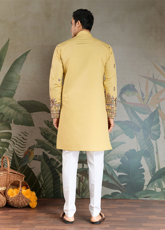 Yellow Viscose Kurta & Pajama Set