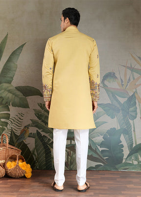 Yellow Viscose Kurta & Pajama Set