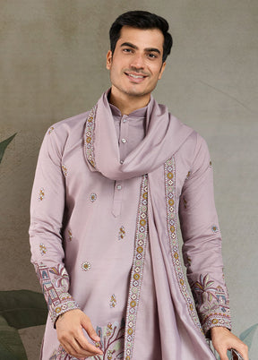 Purple Viscose Kurta & Pajama Set