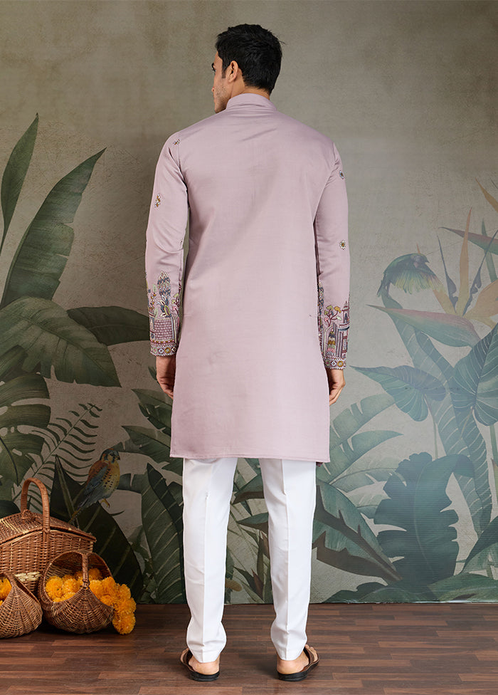Purple Viscose Kurta & Pajama Set