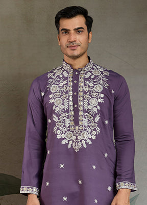 Purple Silk Kurta