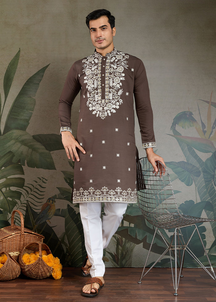 Grey Silk Kurta