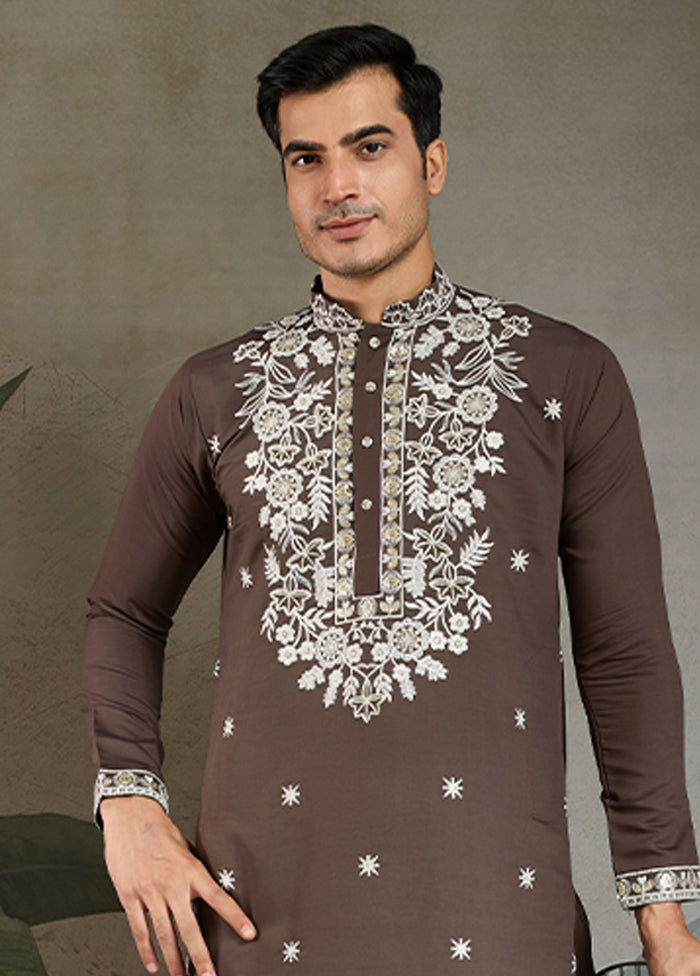 Grey Silk Kurta