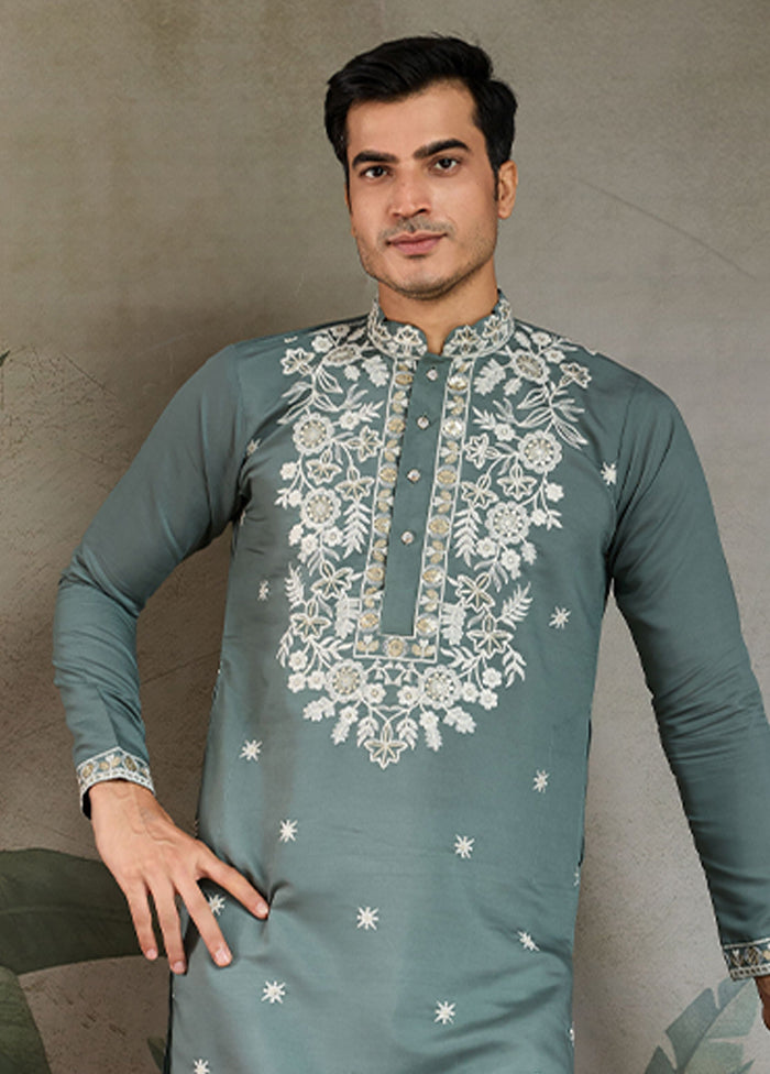 Green Silk Kurta