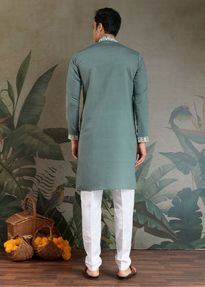 Green Silk Kurta