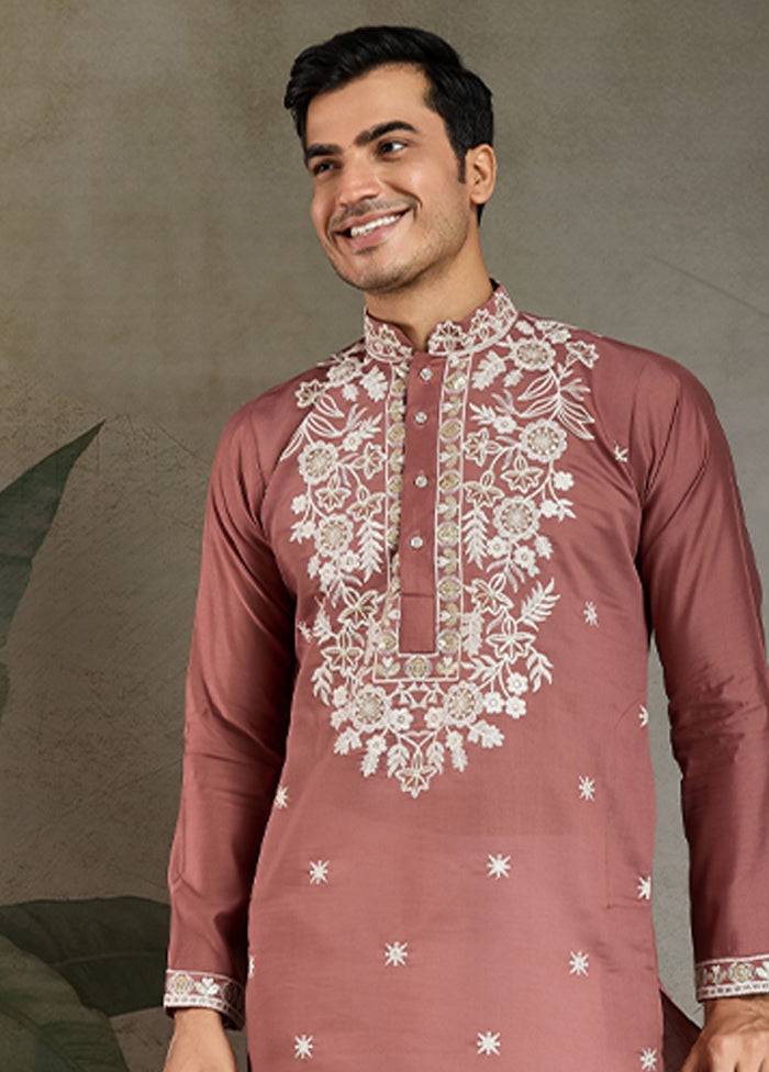 Pink Silk Kurta