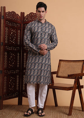 Grey Silk Kurta & Pajama Set