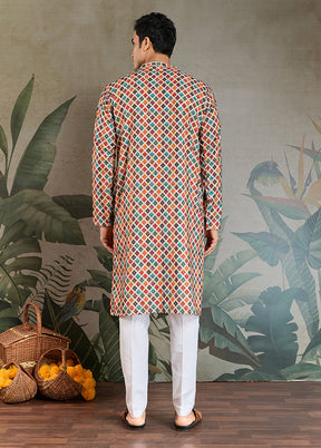 Multicolor Cotton Kurta & Pajama Set