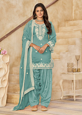 3 Pc Multicolor Silk Suit Set