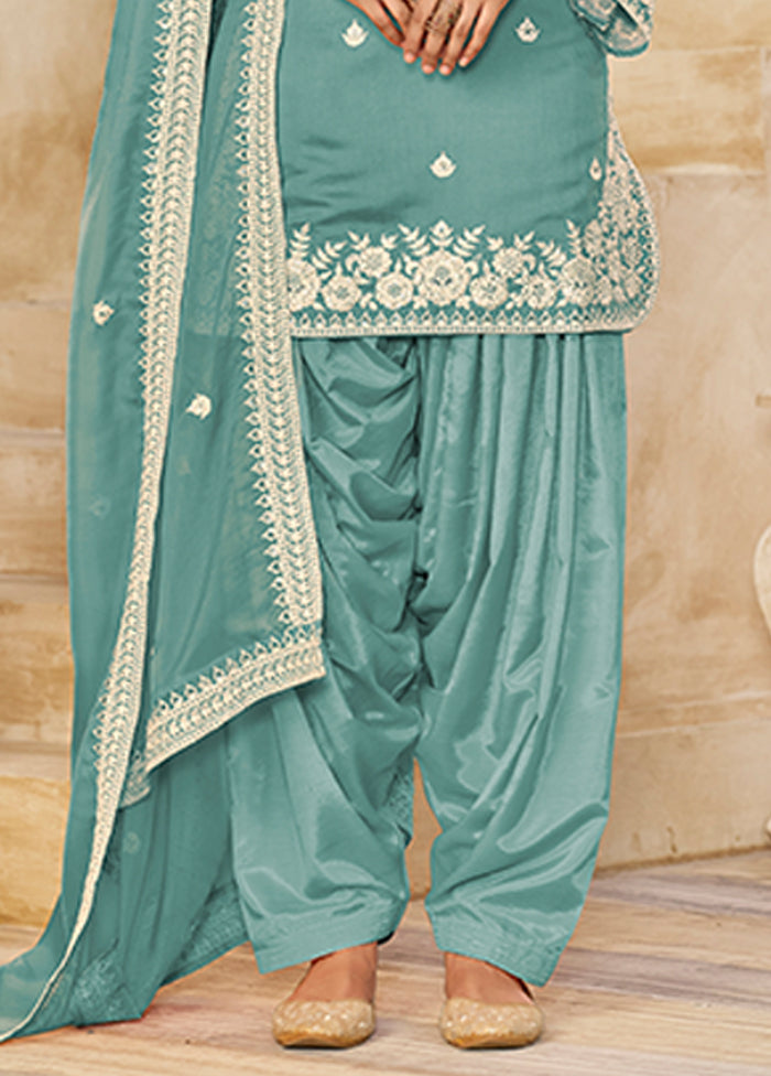 3 Pc Multicolor Silk Suit Set