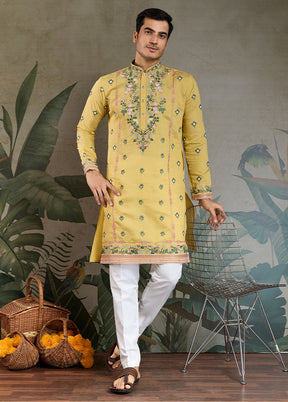 Yellow Viscose Kurta