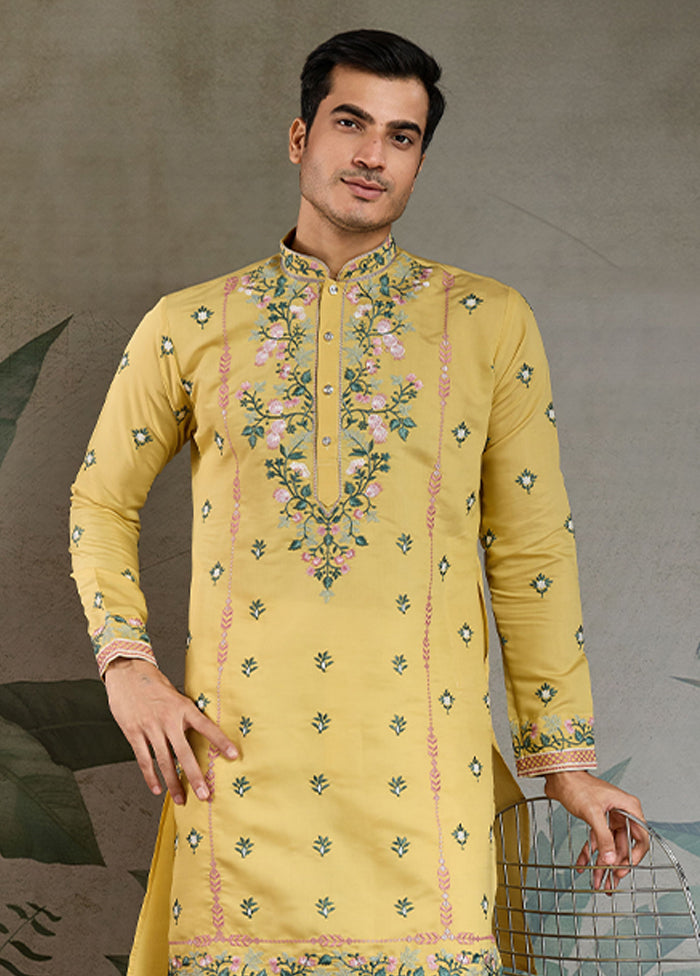 Yellow Viscose Kurta