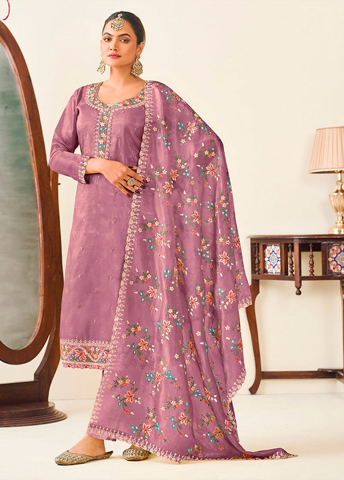 3 Pc Purple Silk Suit Set