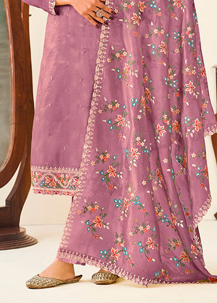 3 Pc Purple Silk Suit Set