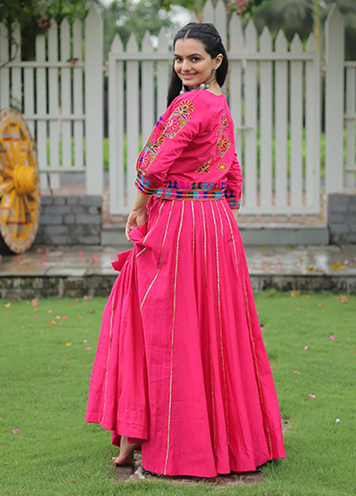 Pink Blended Silk Lehenga Set
