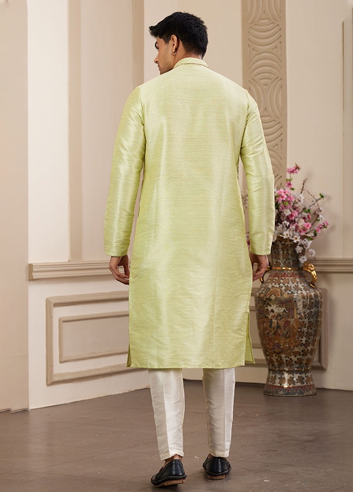Green Silk Kurta & Pajama Set