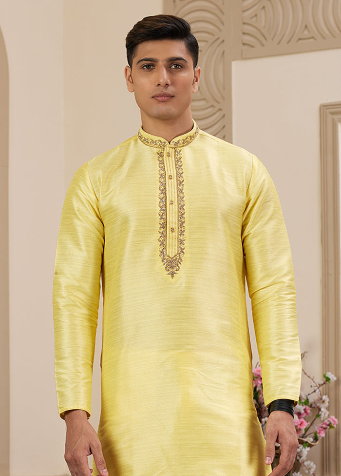 Yellow Silk Kurta & Pajama Set