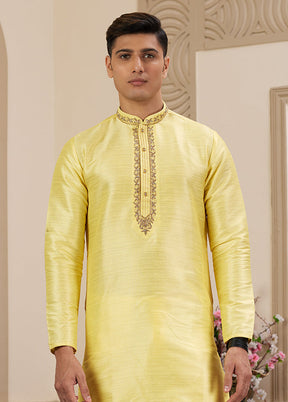 Yellow Silk Kurta & Pajama Set