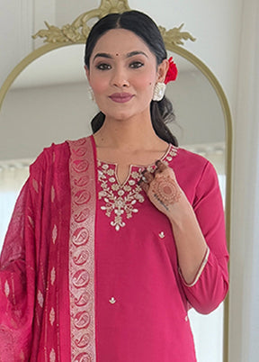 3 Pc Pink Silk Suit Set