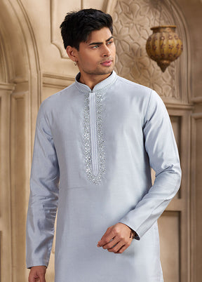 Blue Silk Kurta & Pajama Set