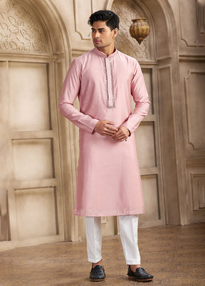 Pink Silk Kurta & Pajama Set
