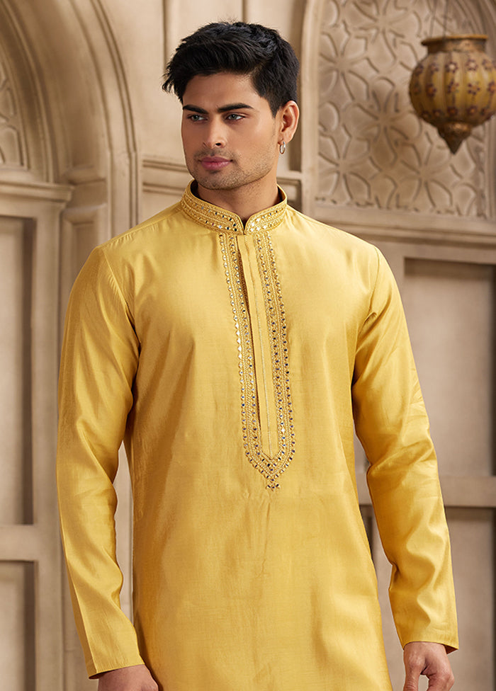 Yellow Silk Kurta & Pajama Set
