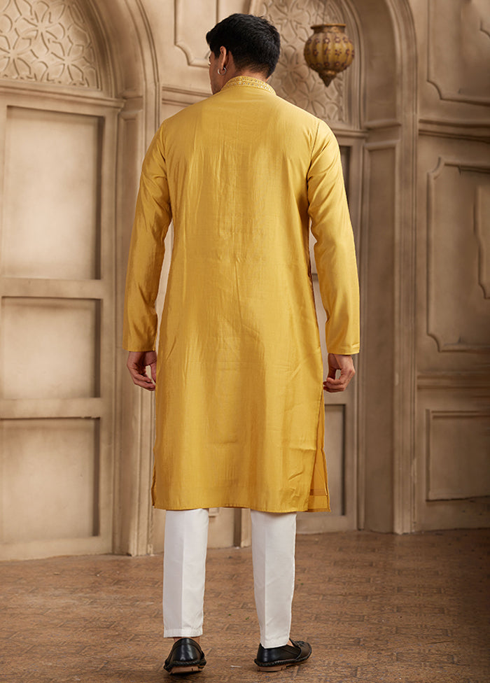 Yellow Silk Kurta & Pajama Set