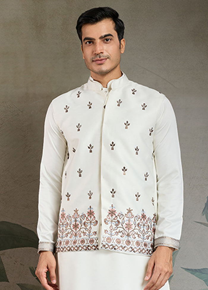 White Silk Kurta & Pajama Set